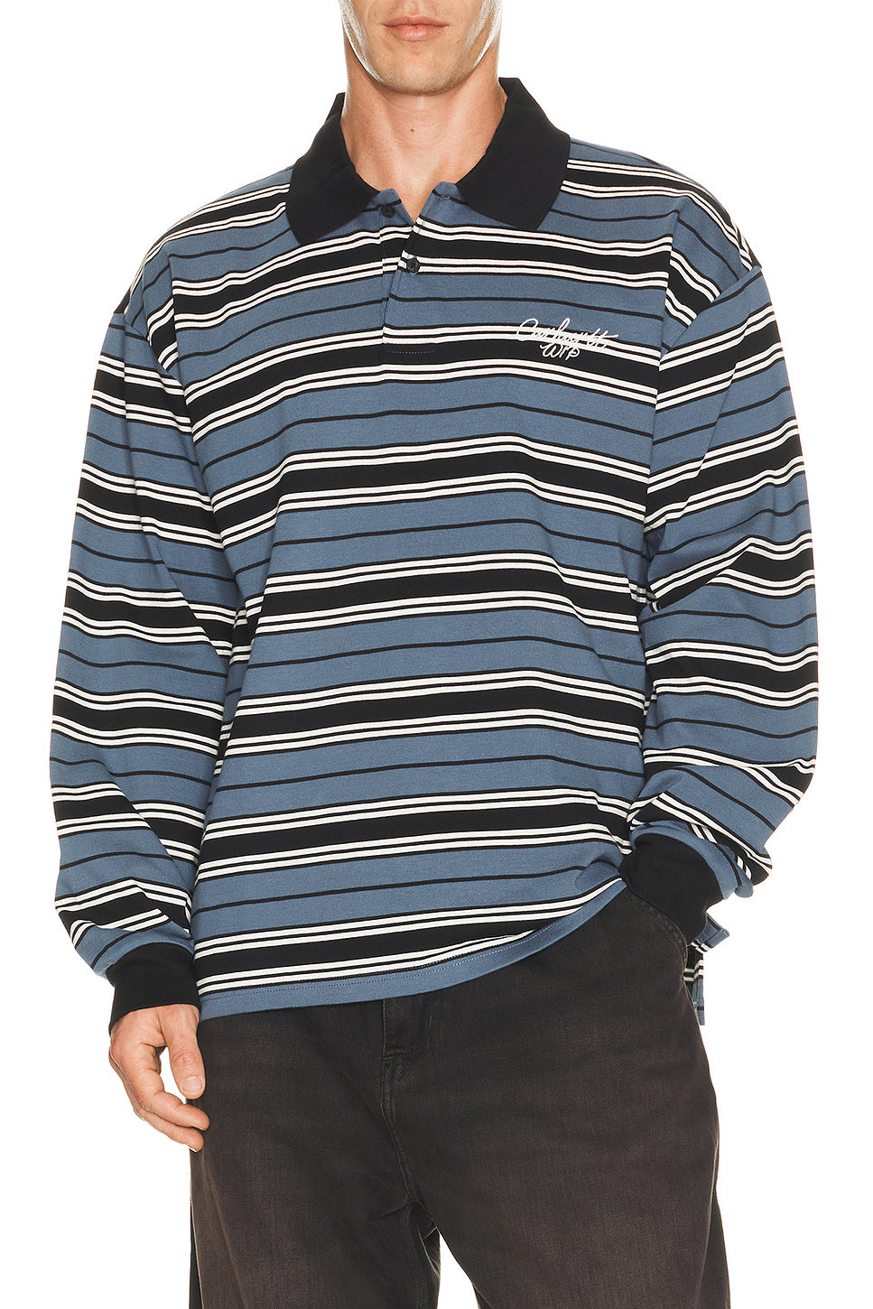 Long Sleeve Devitt Rugby Shirt in Devitt Stripe & Scarab