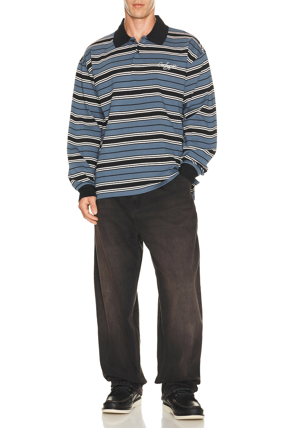 Long Sleeve Devitt Rugby Shirt in Devitt Stripe & Scarab