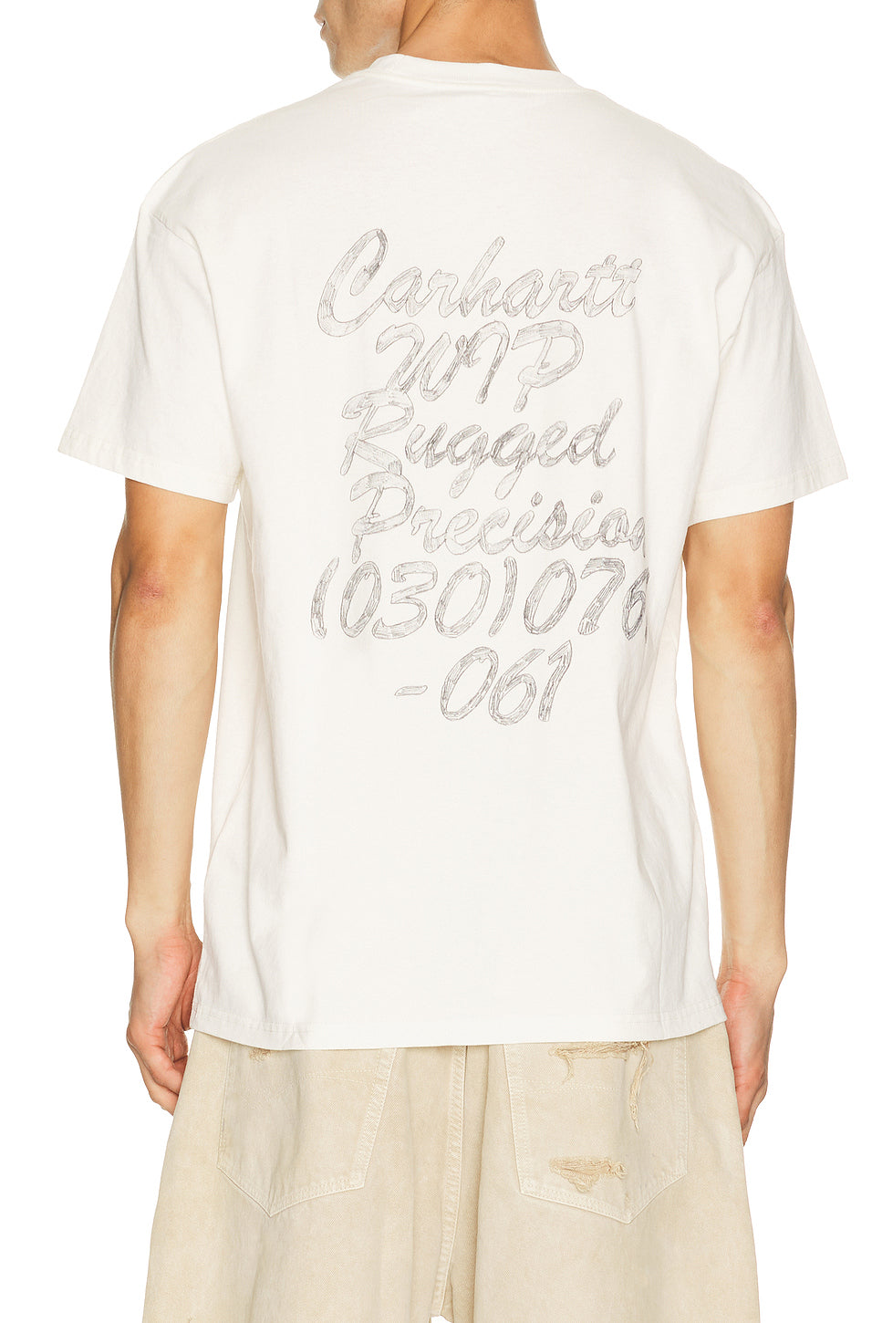 Short Sleeve Hatching Script Tee Shirt