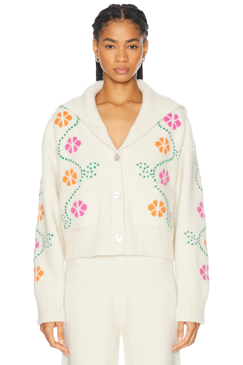 Cashmere Vine Floral Cardigan