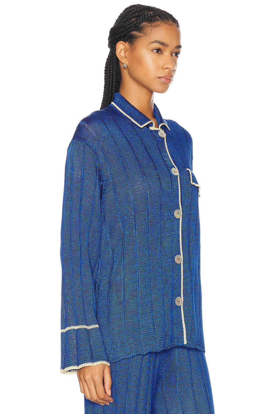 Wide Rib Long Sleeve Pajama Shirt