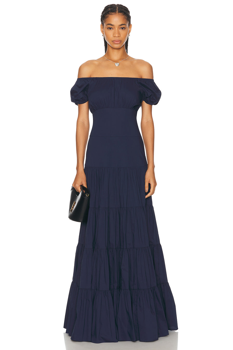 Larissa Off Shoulder Tiered Empire Maxi Dress