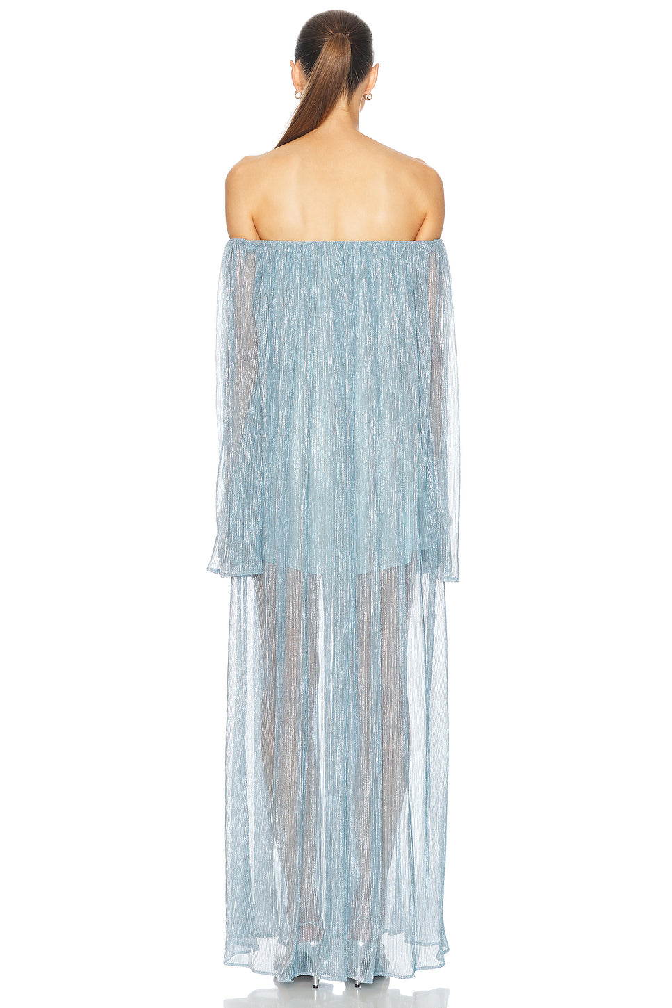 Corinthia Off Shoulder Pleated Gown