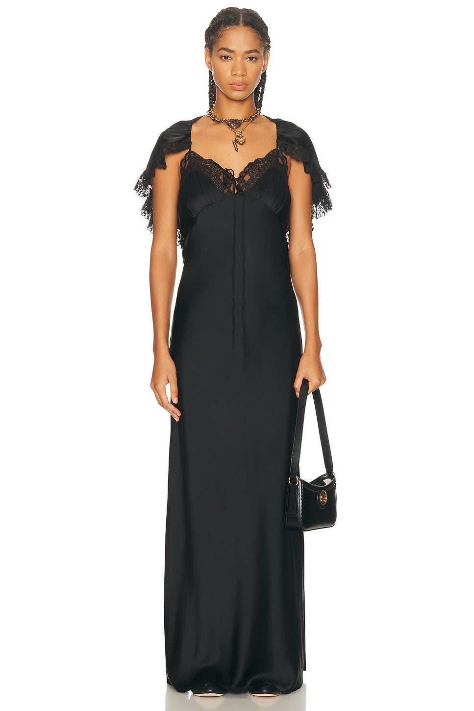 Lace Shoulder Maxi Dress