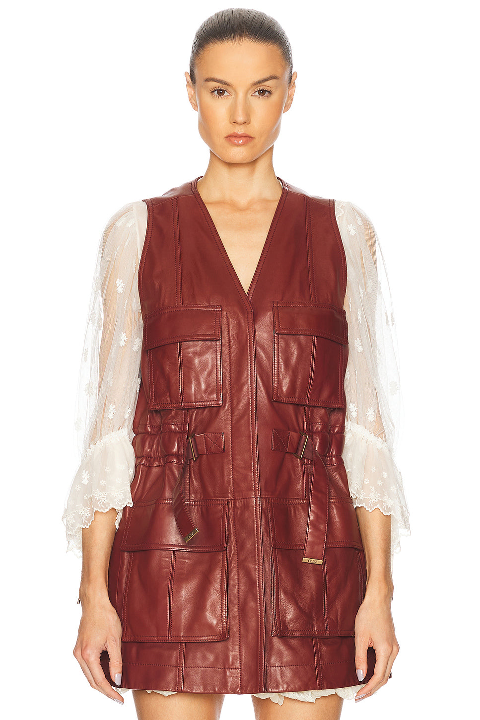 Long Belted Utilitarian Waistcoat