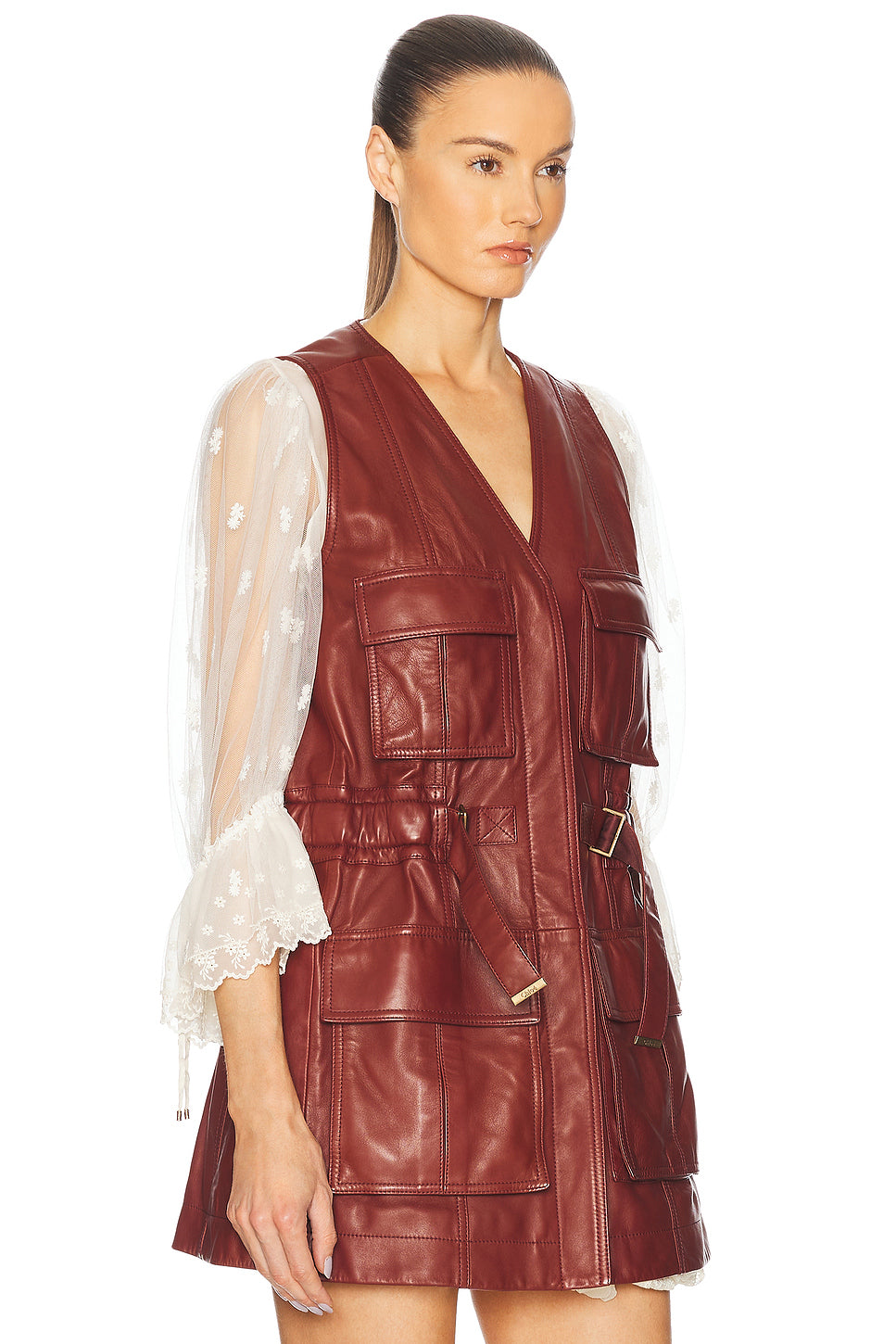 Long Belted Utilitarian Waistcoat