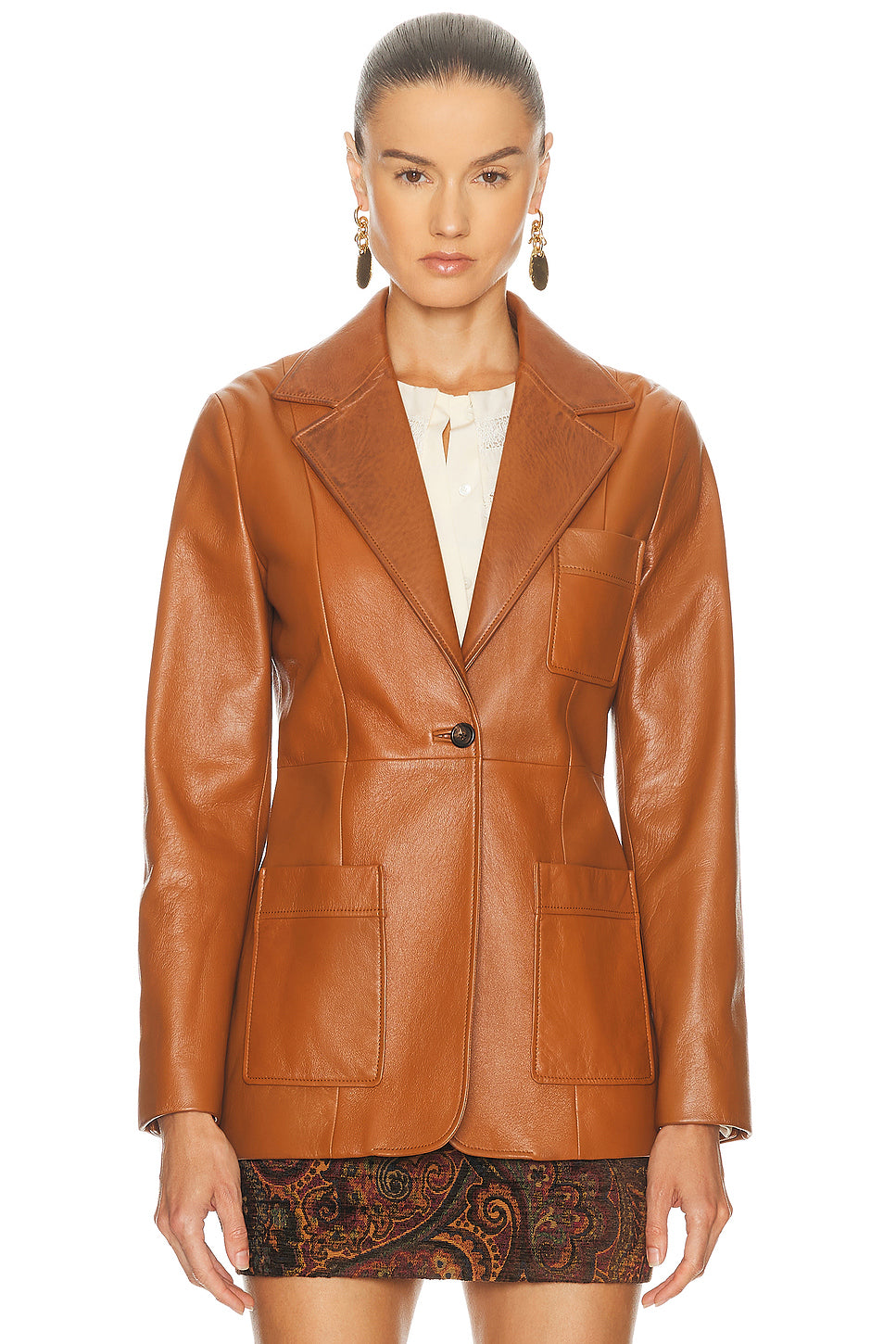 Slouch Leather Blazer