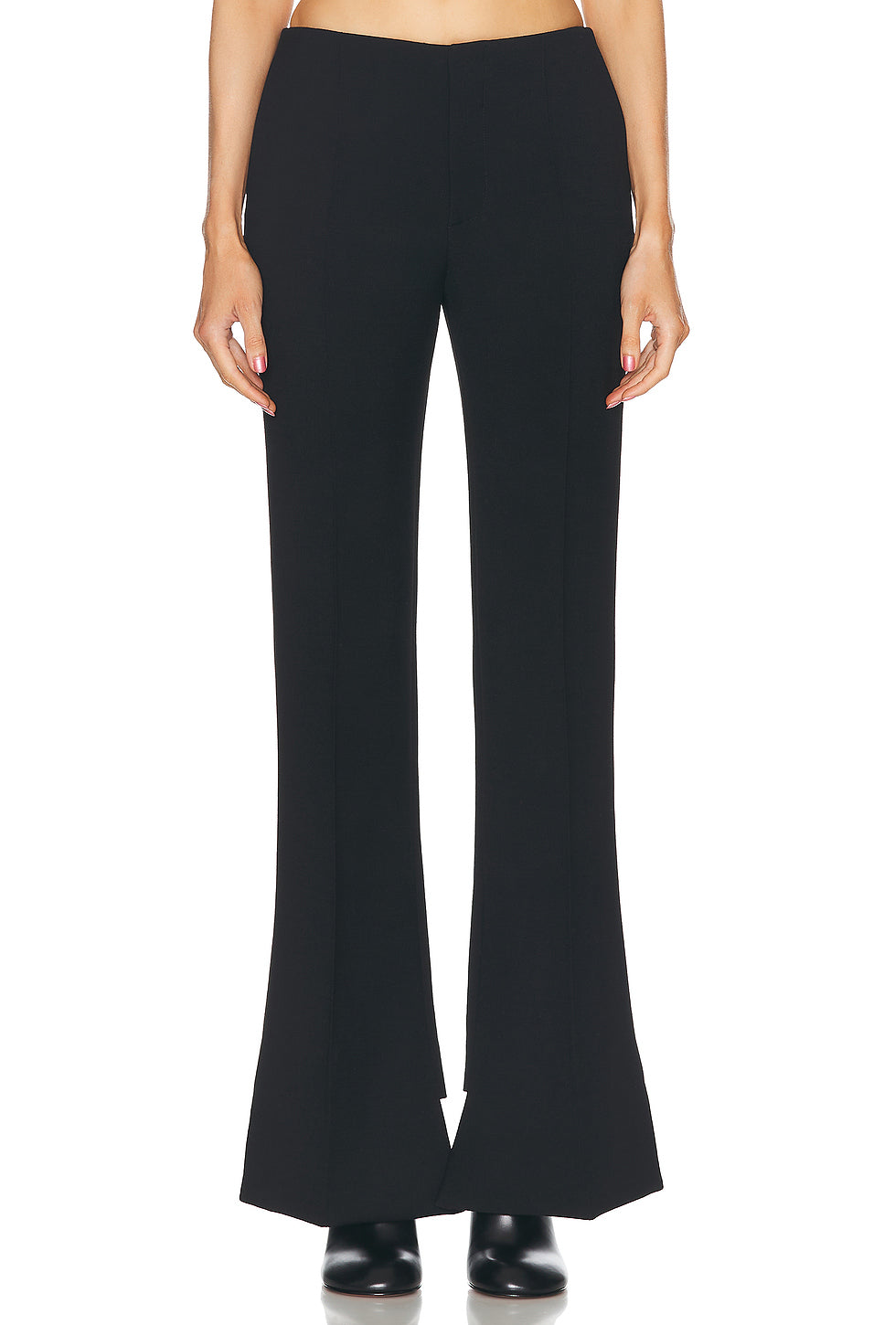 Wool Crepe Slim Trouser