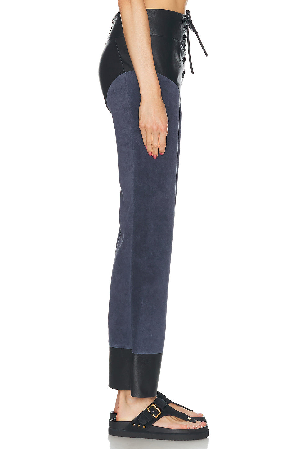 Nappa Leather Suede Wide Leg Pant