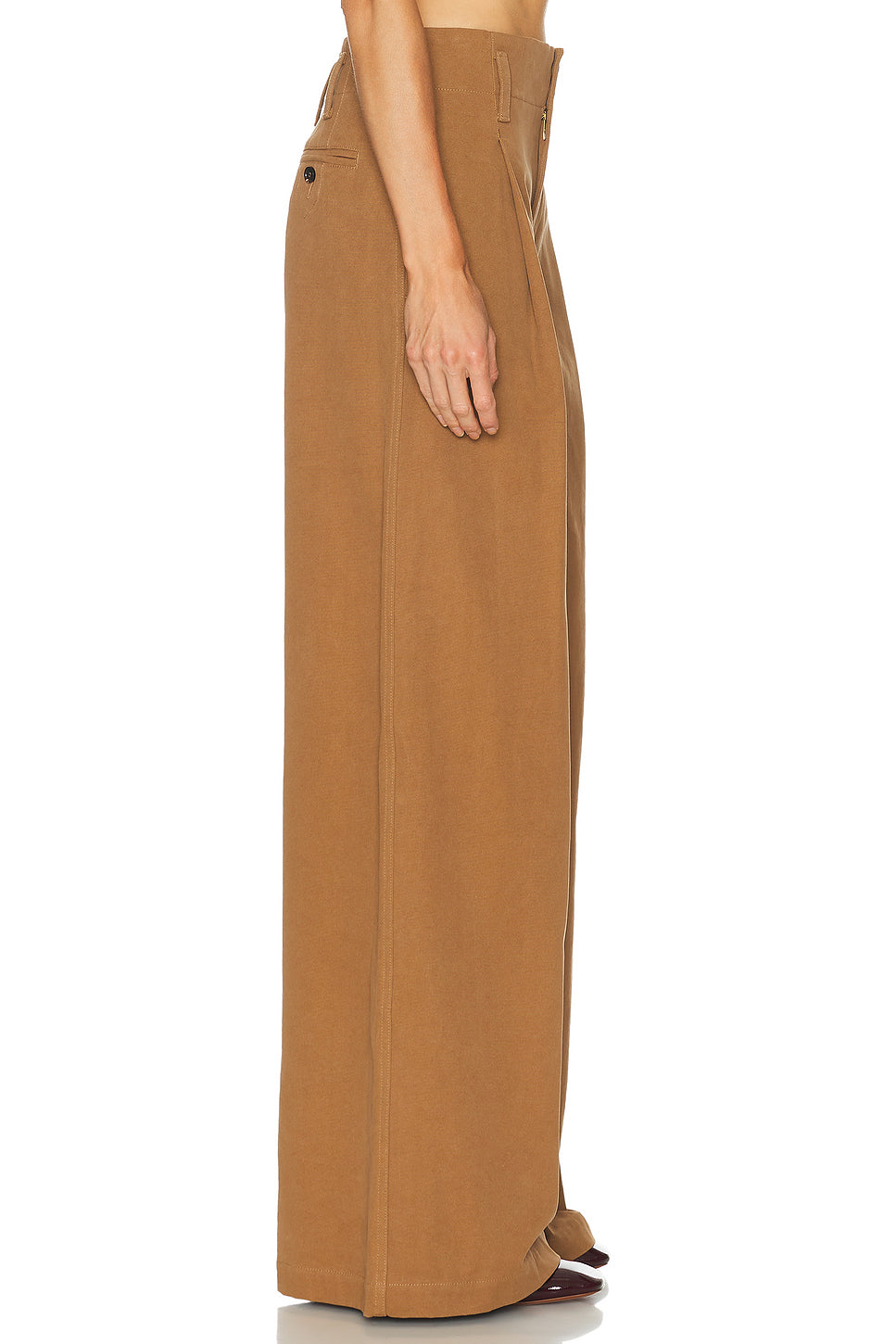 Cotton Canvas Wide Leg Pant