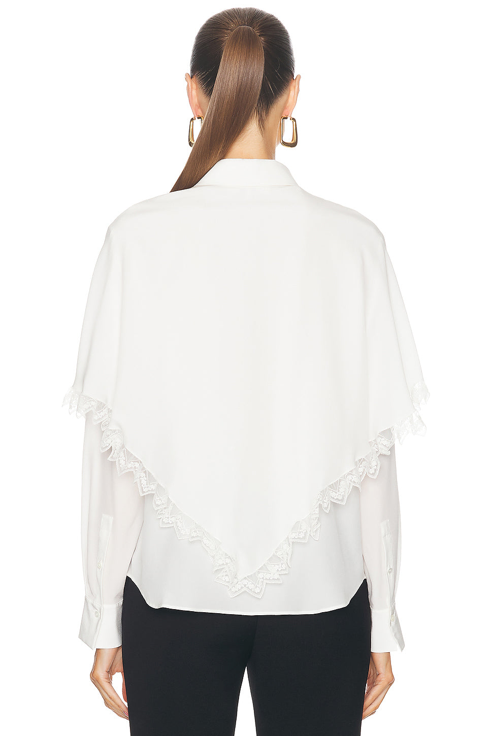 Long Sleeve Crepe De Chine Blouse