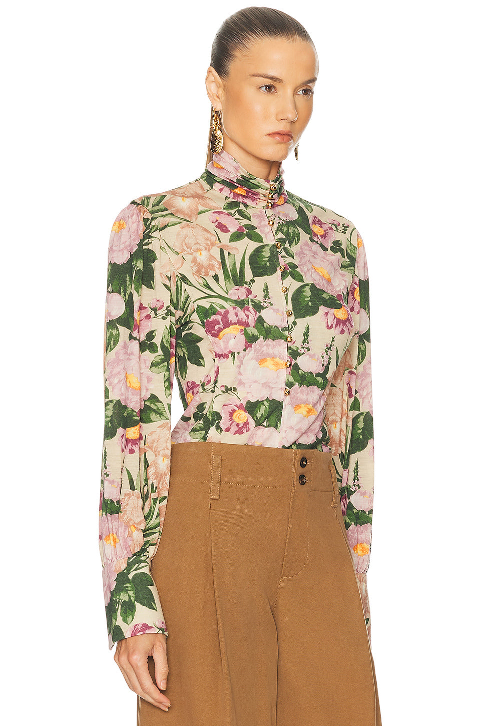 Printed Wool Jersey Top