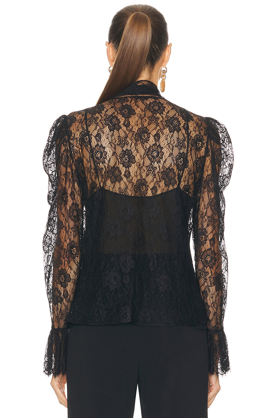 Jacquard Flower Lace Blouse