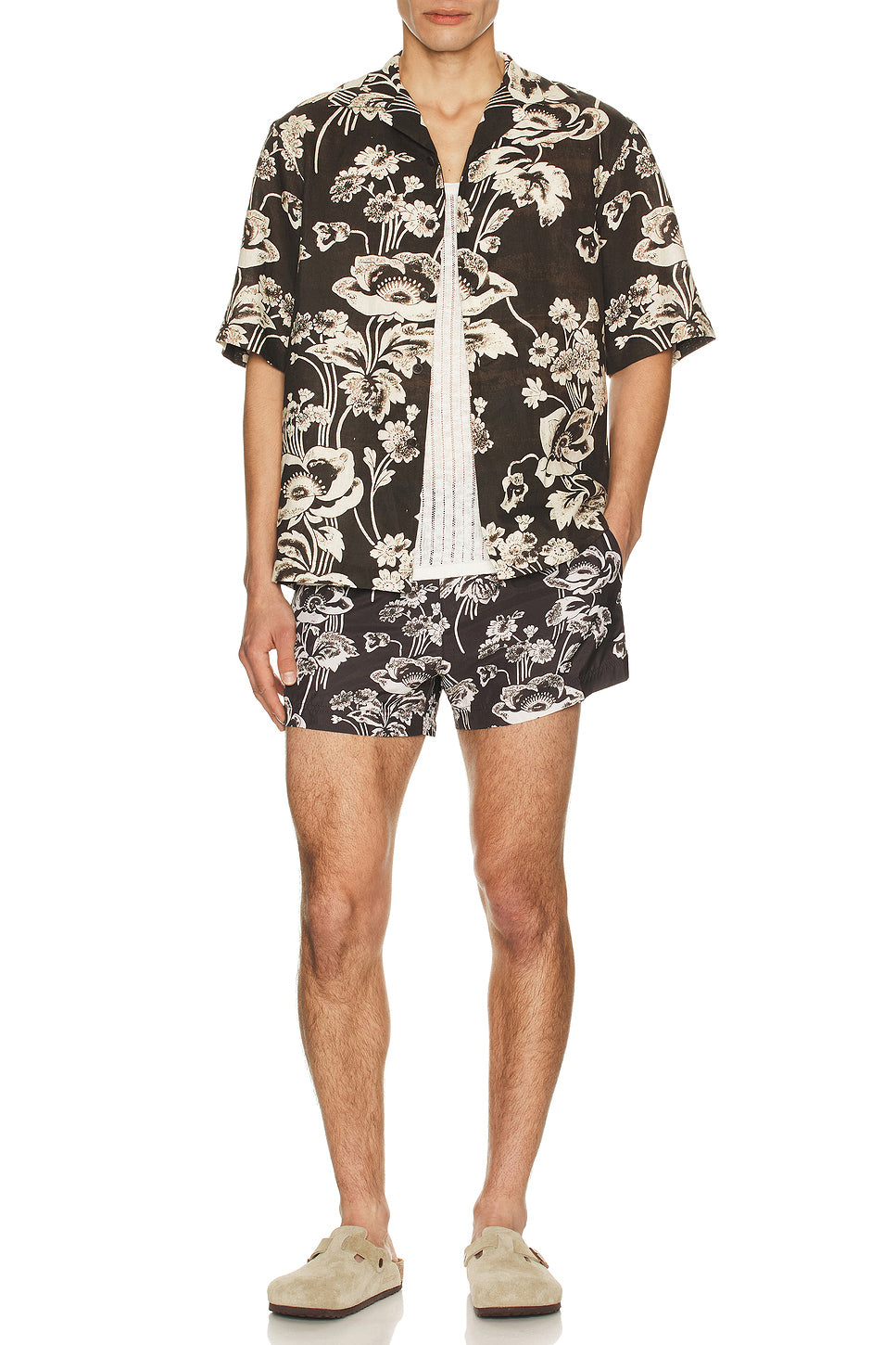 Painted Peonies Short Swim Short