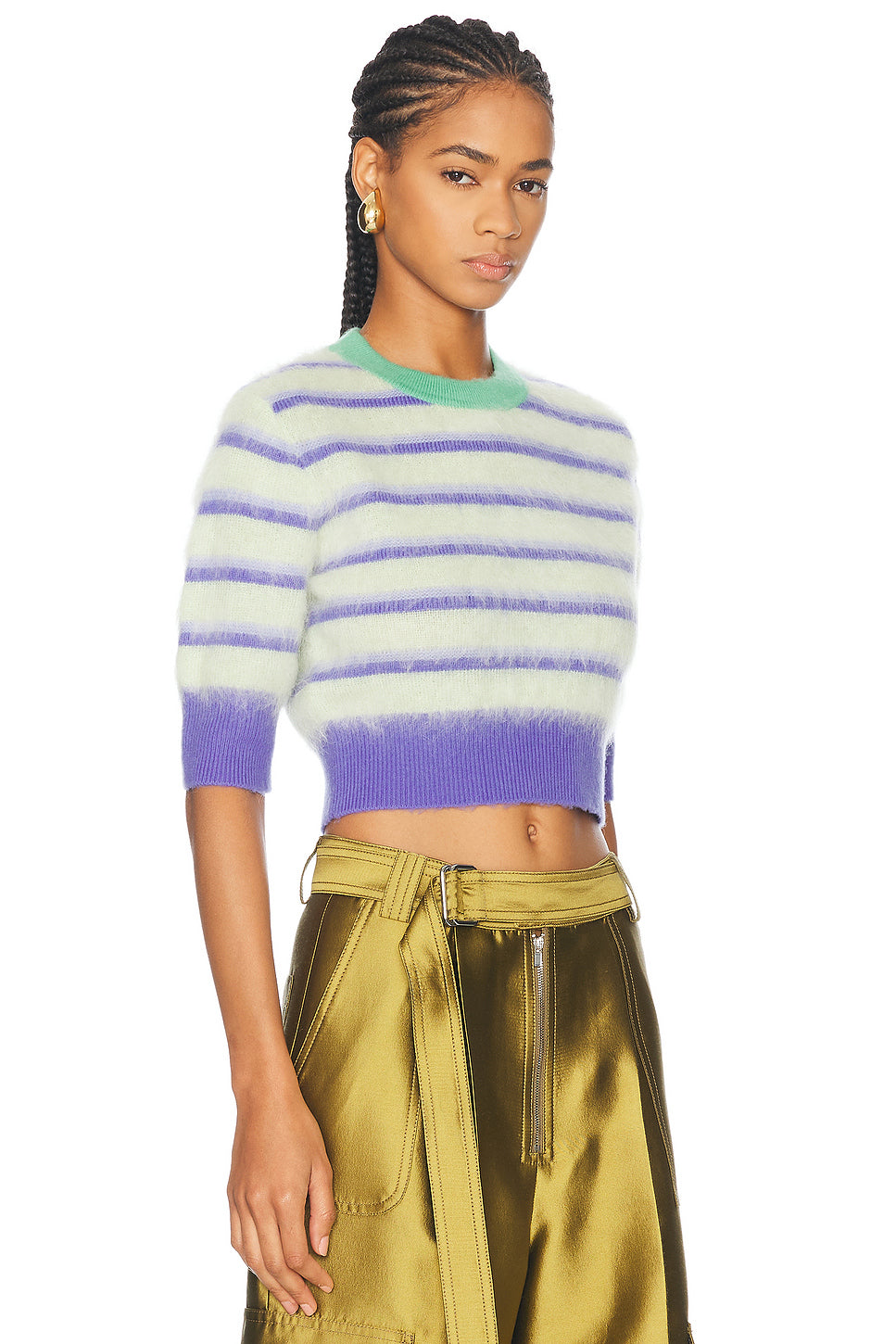 Cropped Ringer Sweater