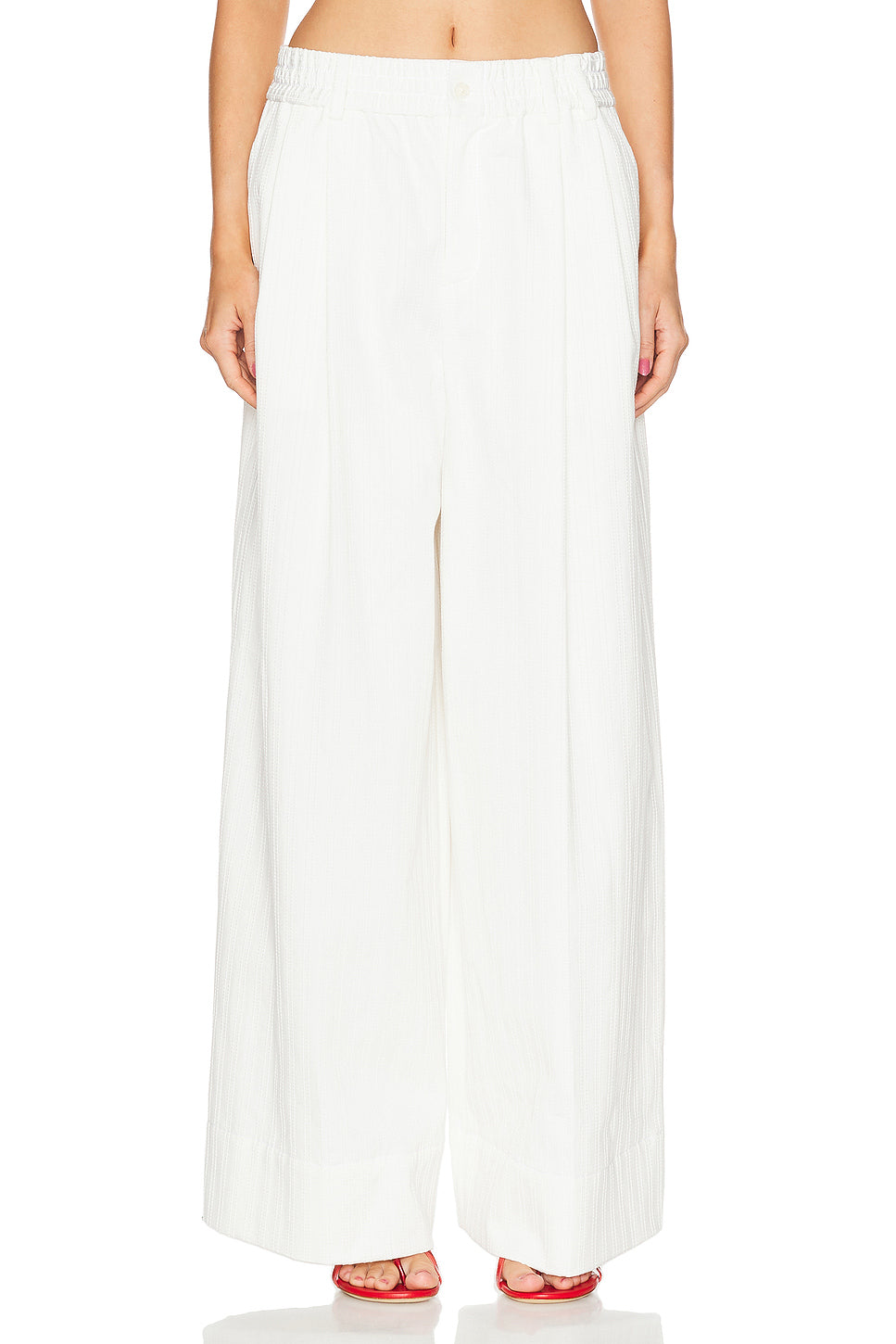 Elastic Waist Wide Leg Pant