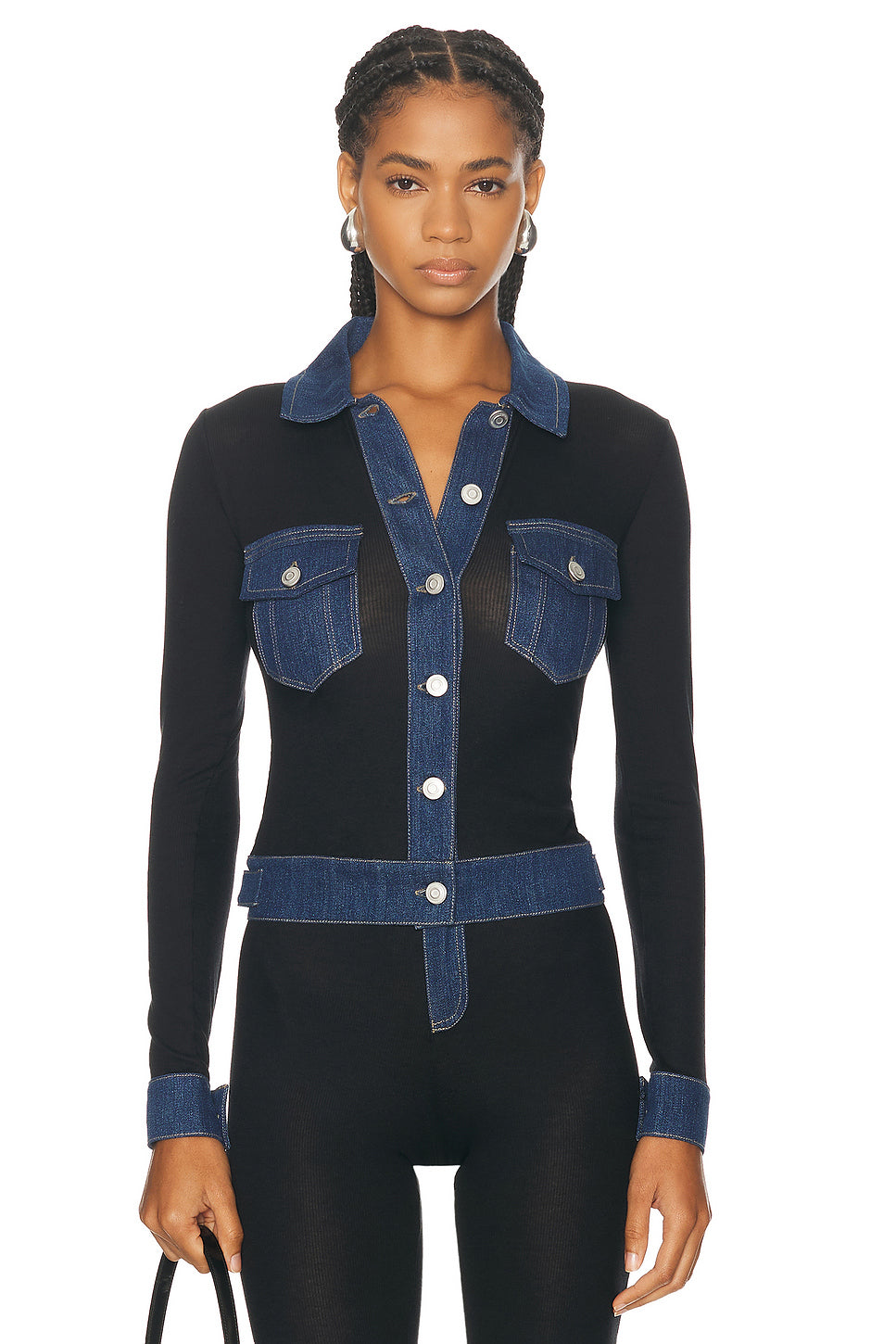 Second Skin Rib Denim Top