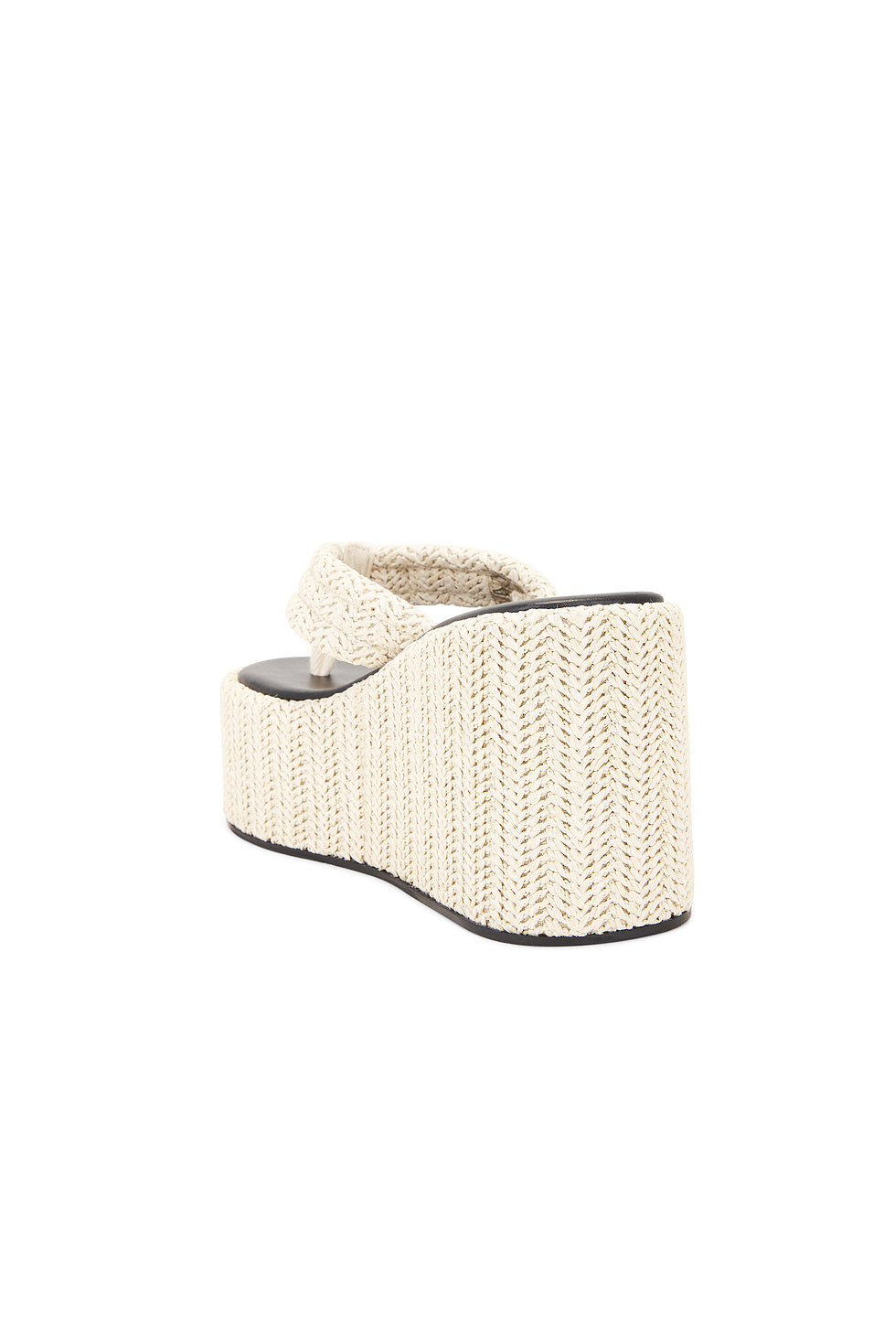 Branded Raffia Wedge Sandal