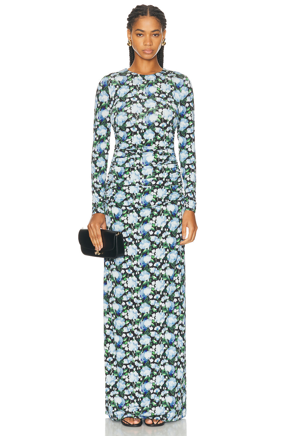 Long Sleeve Ruched Gown