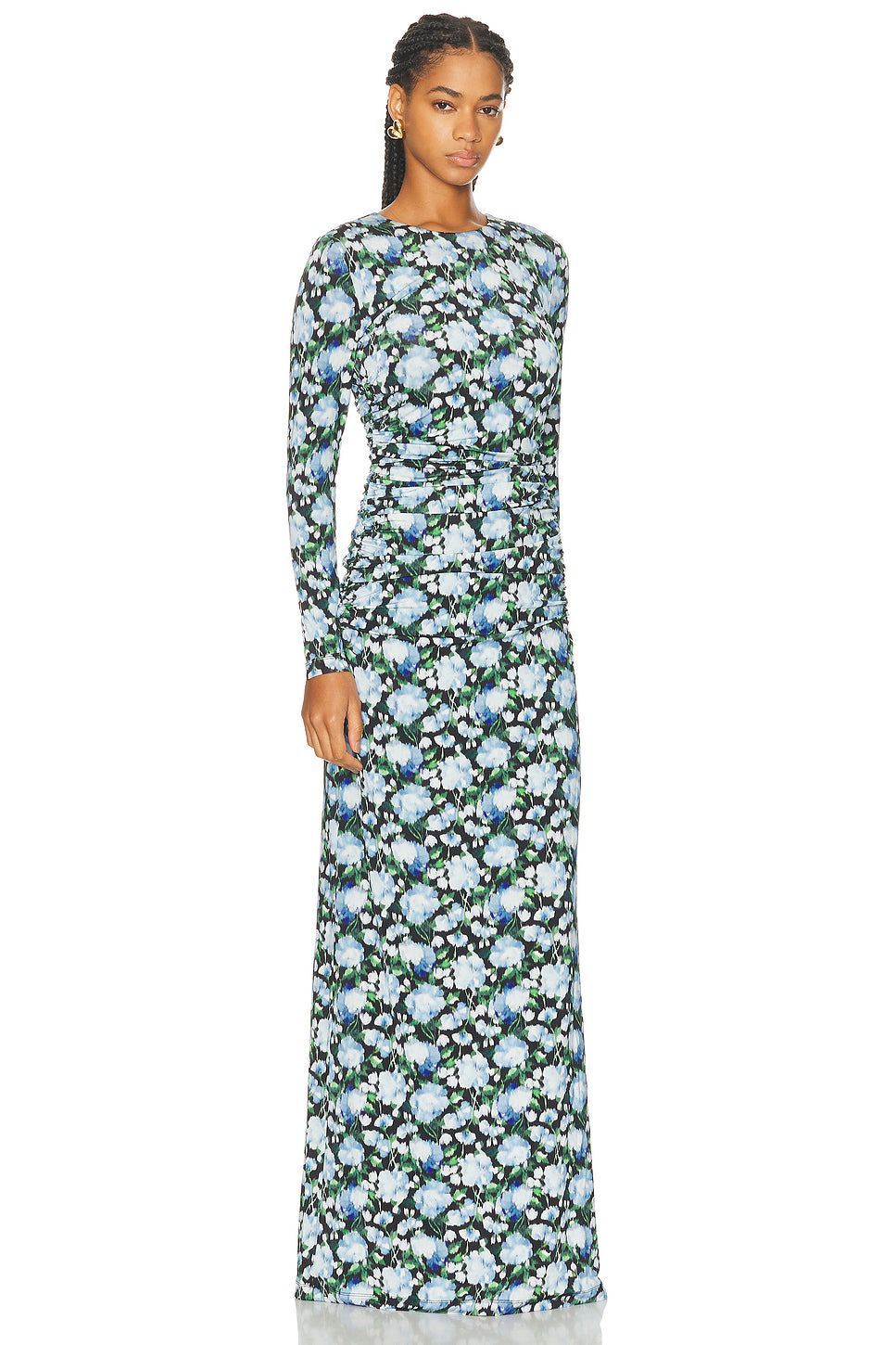 Long Sleeve Ruched Gown