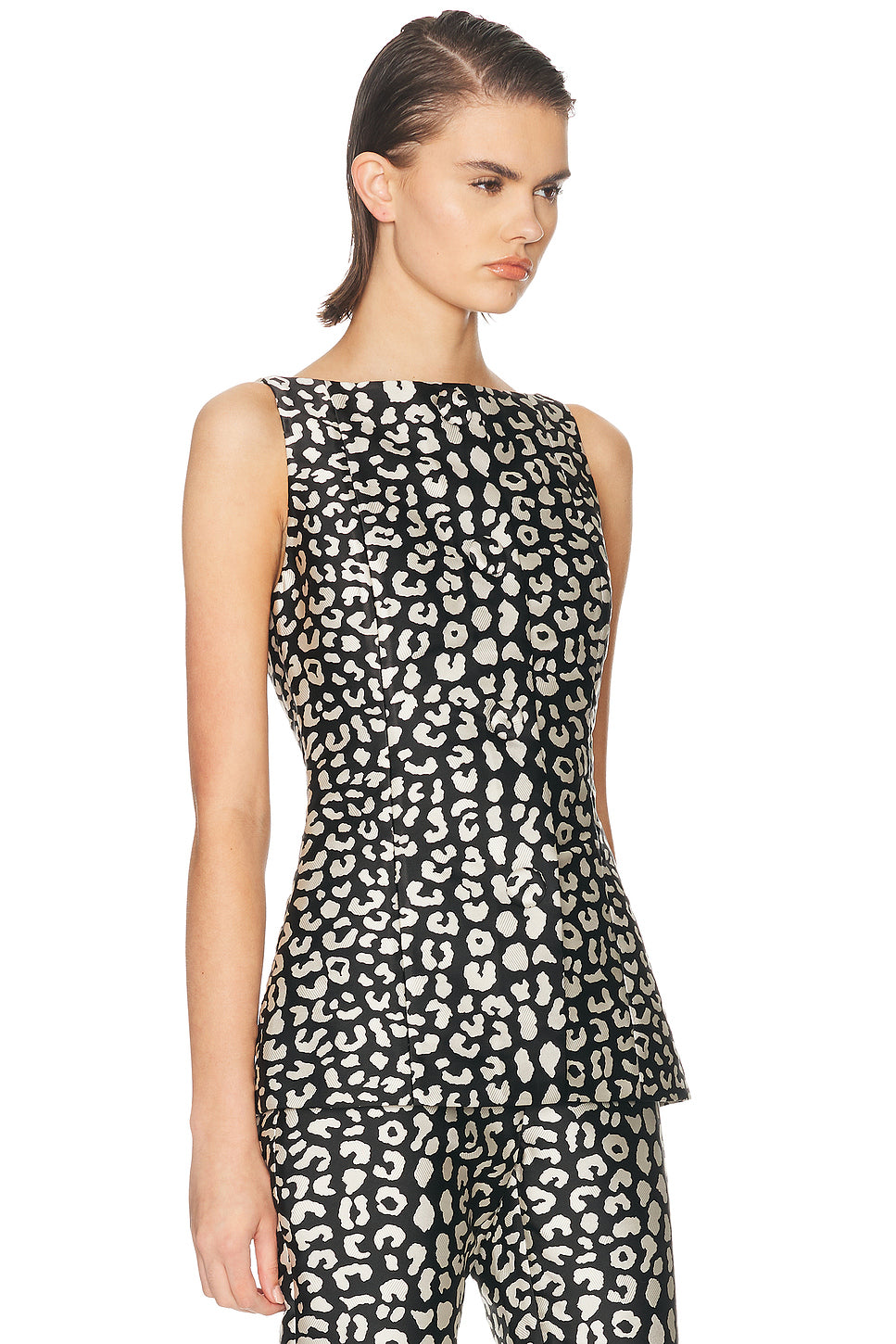 Sleeveless Boatneck Top