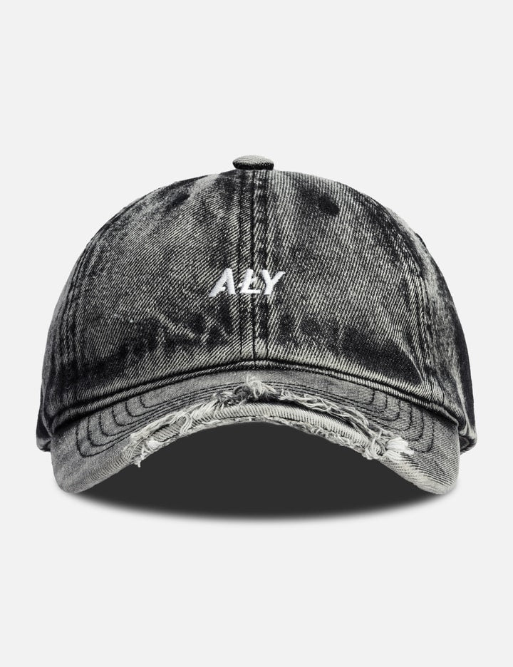 "Aly Distressed Logo Black" Washed Cap