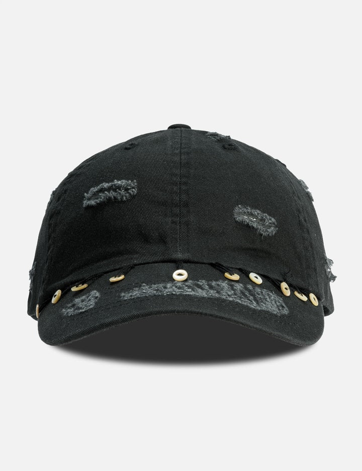 Black Hanging Button Cap