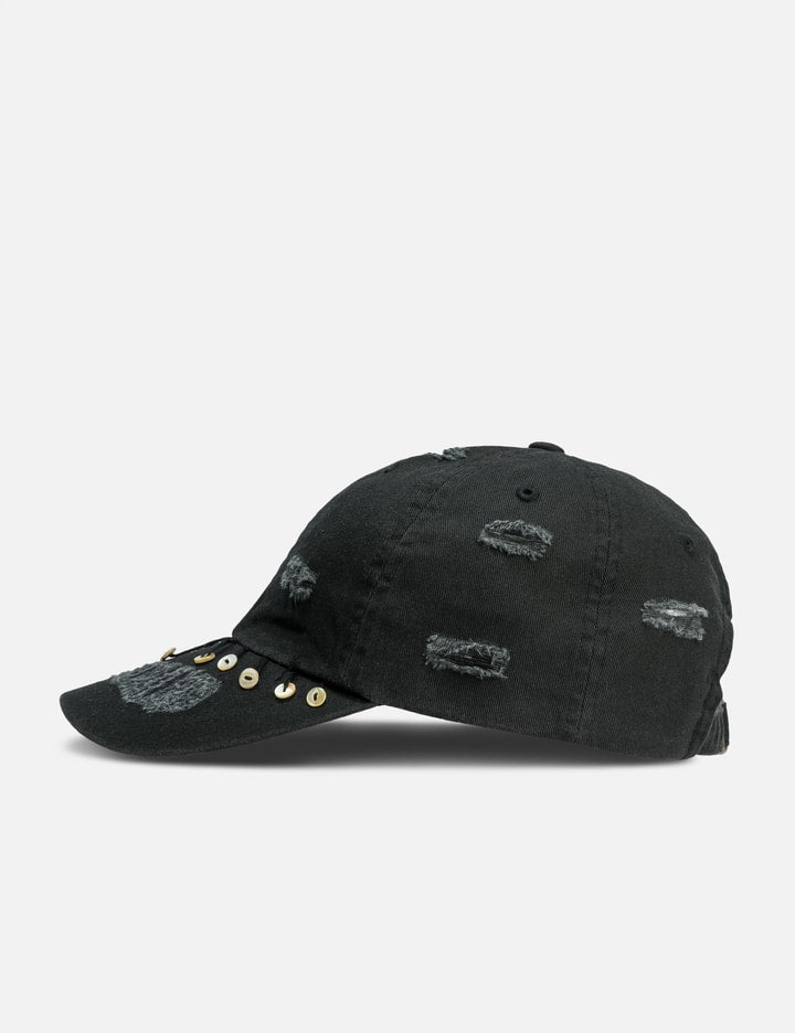 Black Hanging Button Cap