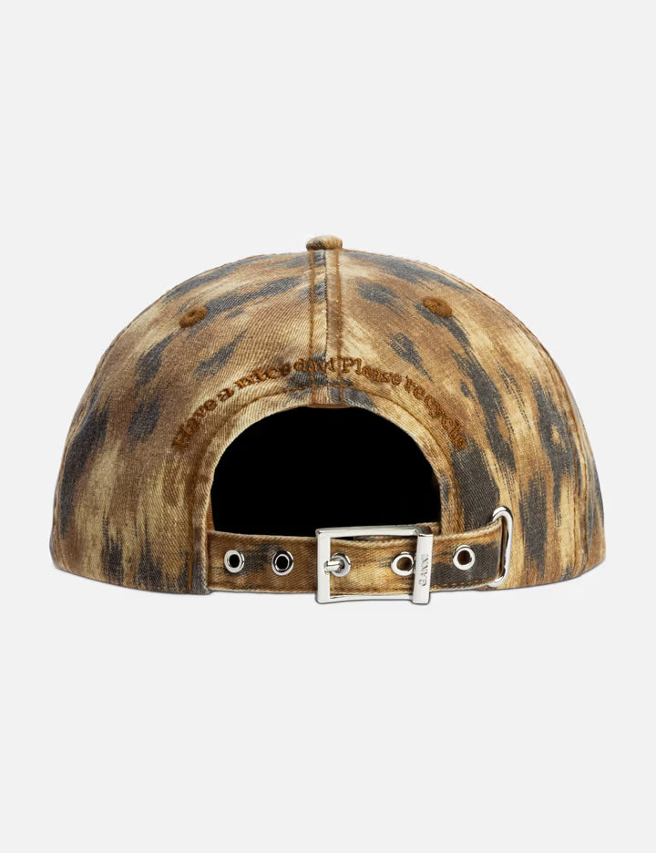 Washed Cotton Print Canvas Cap