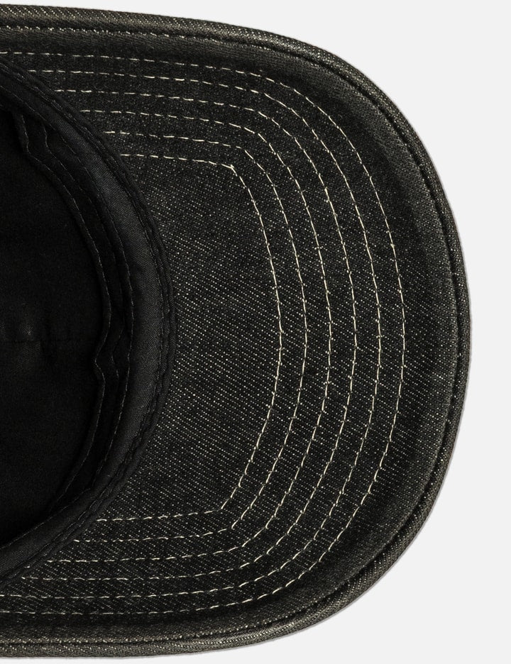 Washed Denim Gothic Oval 6 Panel Cap