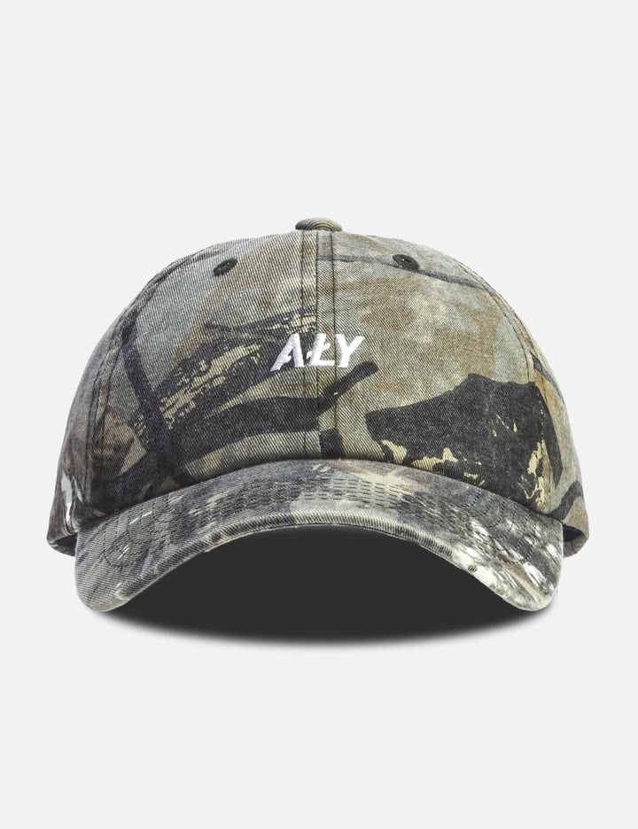 "Aly Distressed Logo Tree Camo" Washed Cap