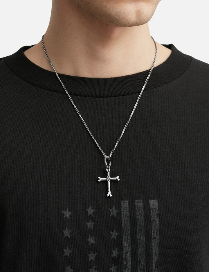 925 Silver Pendant Cross Bone