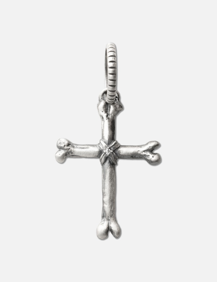 925 Silver Pendant Cross Bone