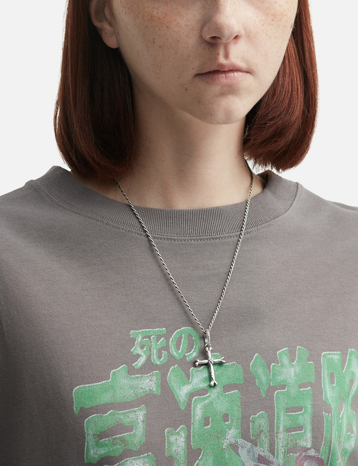 925 Silver Pendant Cross Bone