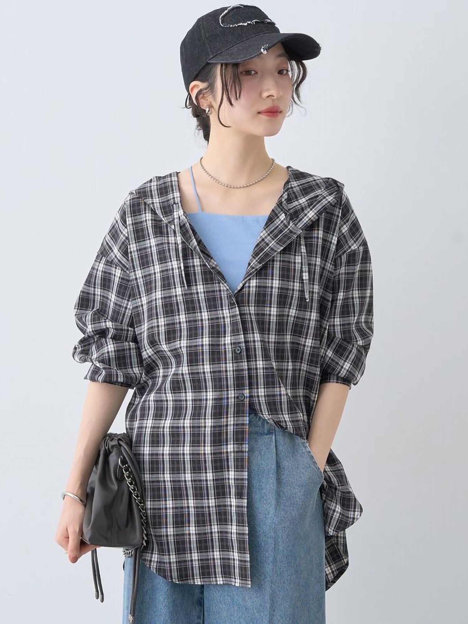 Chiaki Hoodie Check Shirt