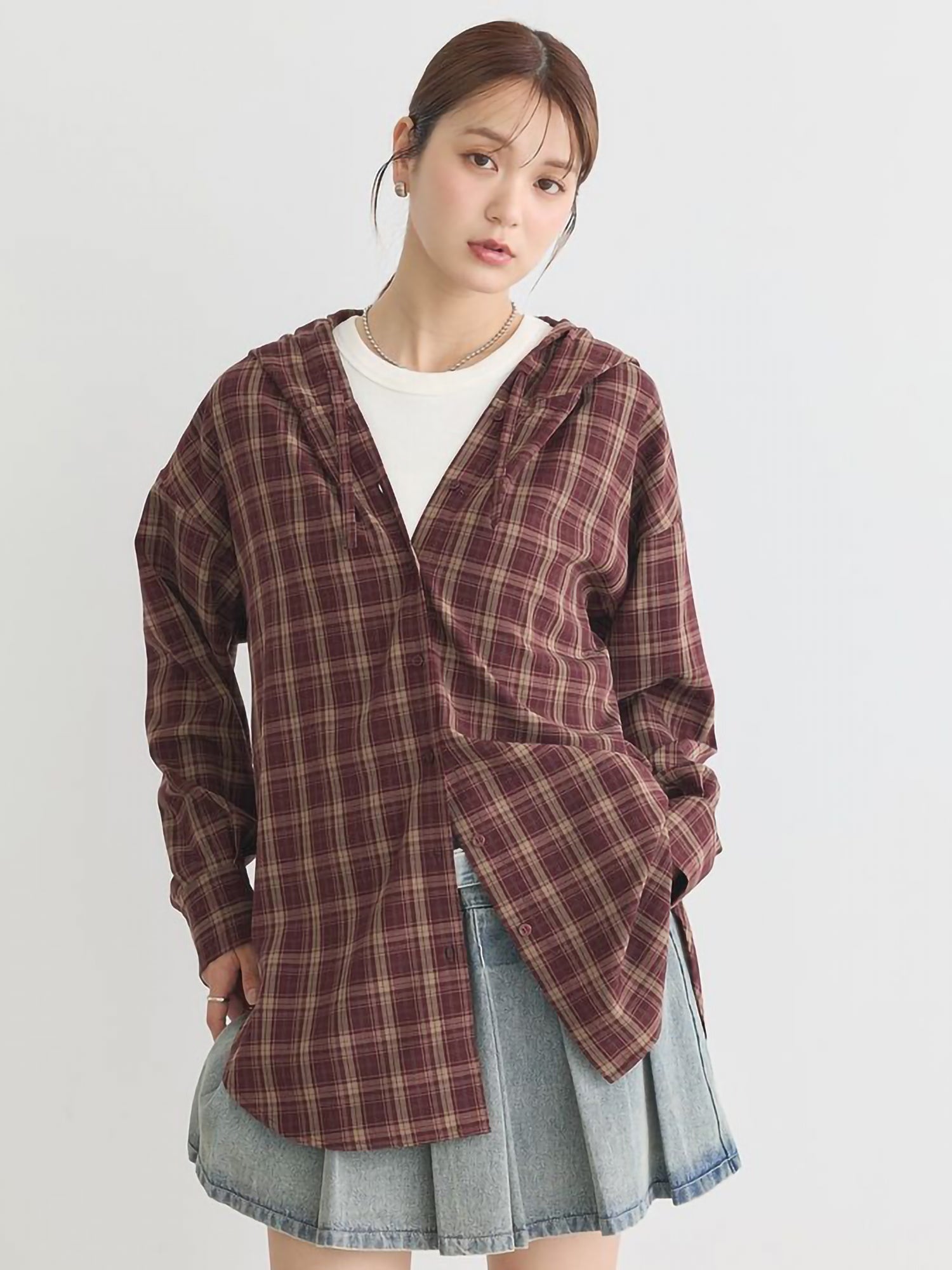 Chiaki Hoodie Check Shirt
