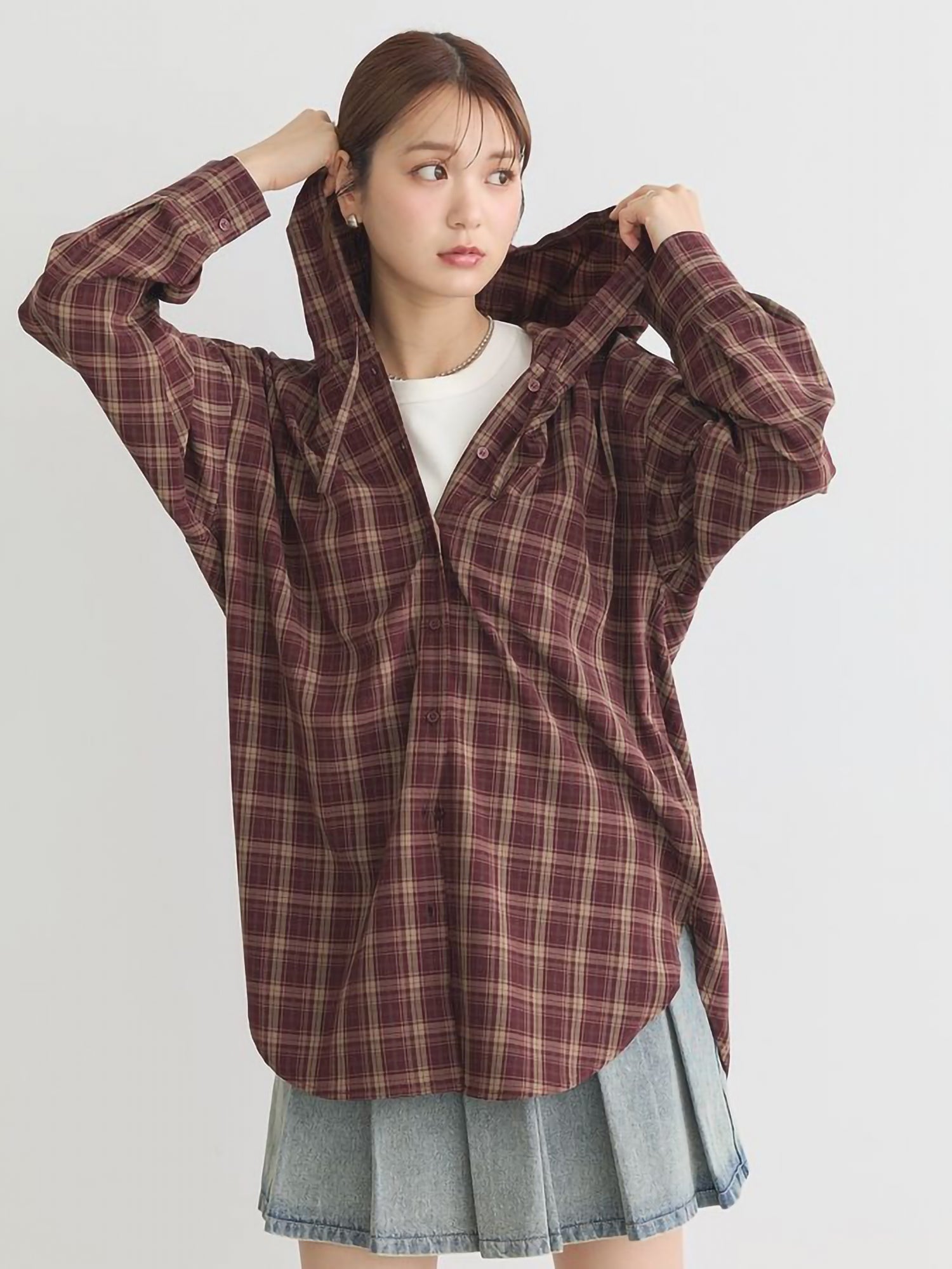 Chiaki Hoodie Check Shirt