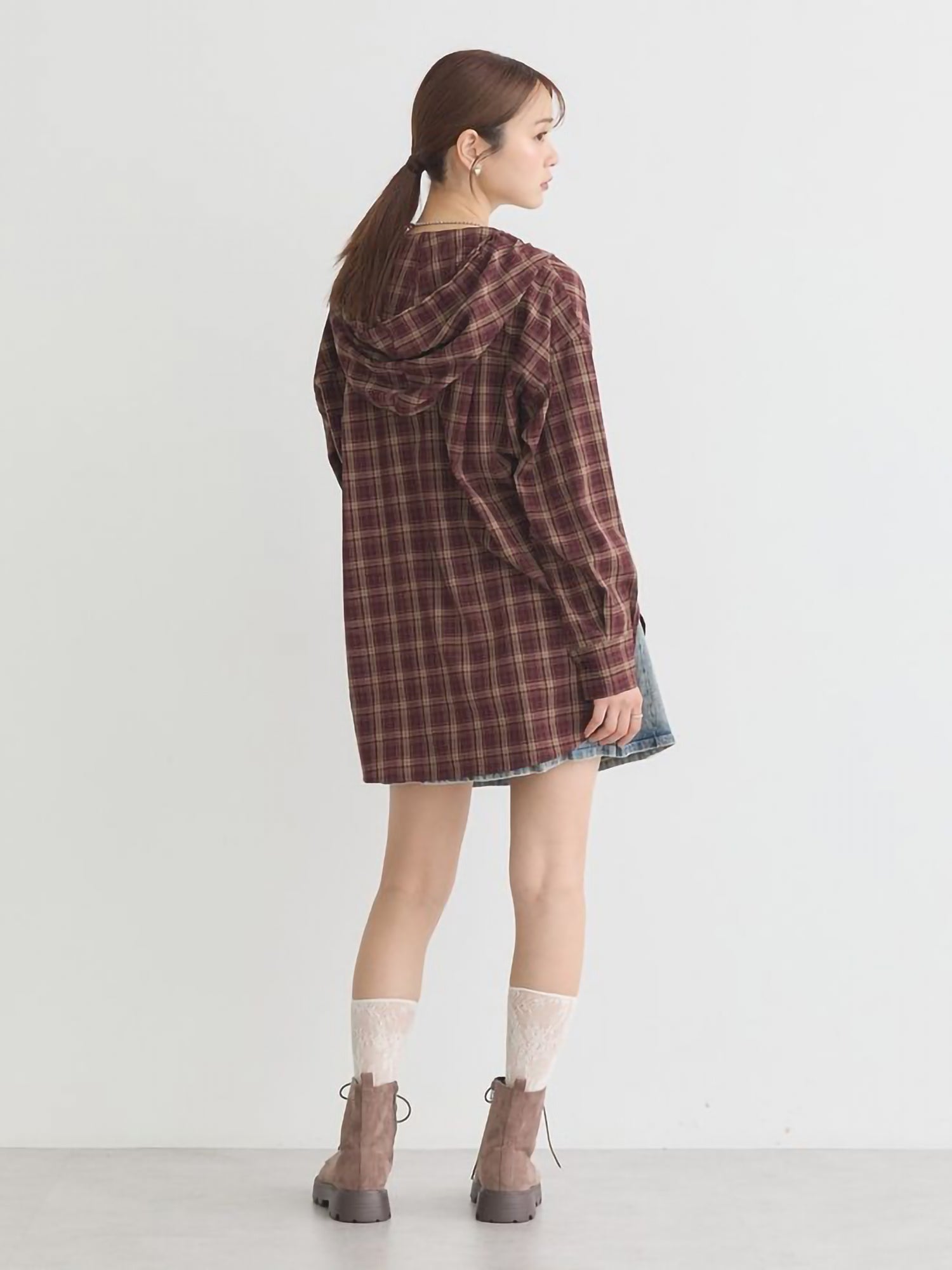 Chiaki Hoodie Check Shirt
