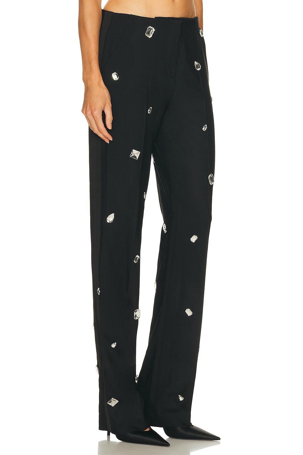 All Over Crystal Embroidered Trouser
