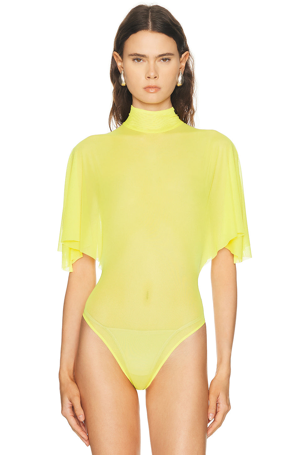 Draped Sleeve Bodysuit