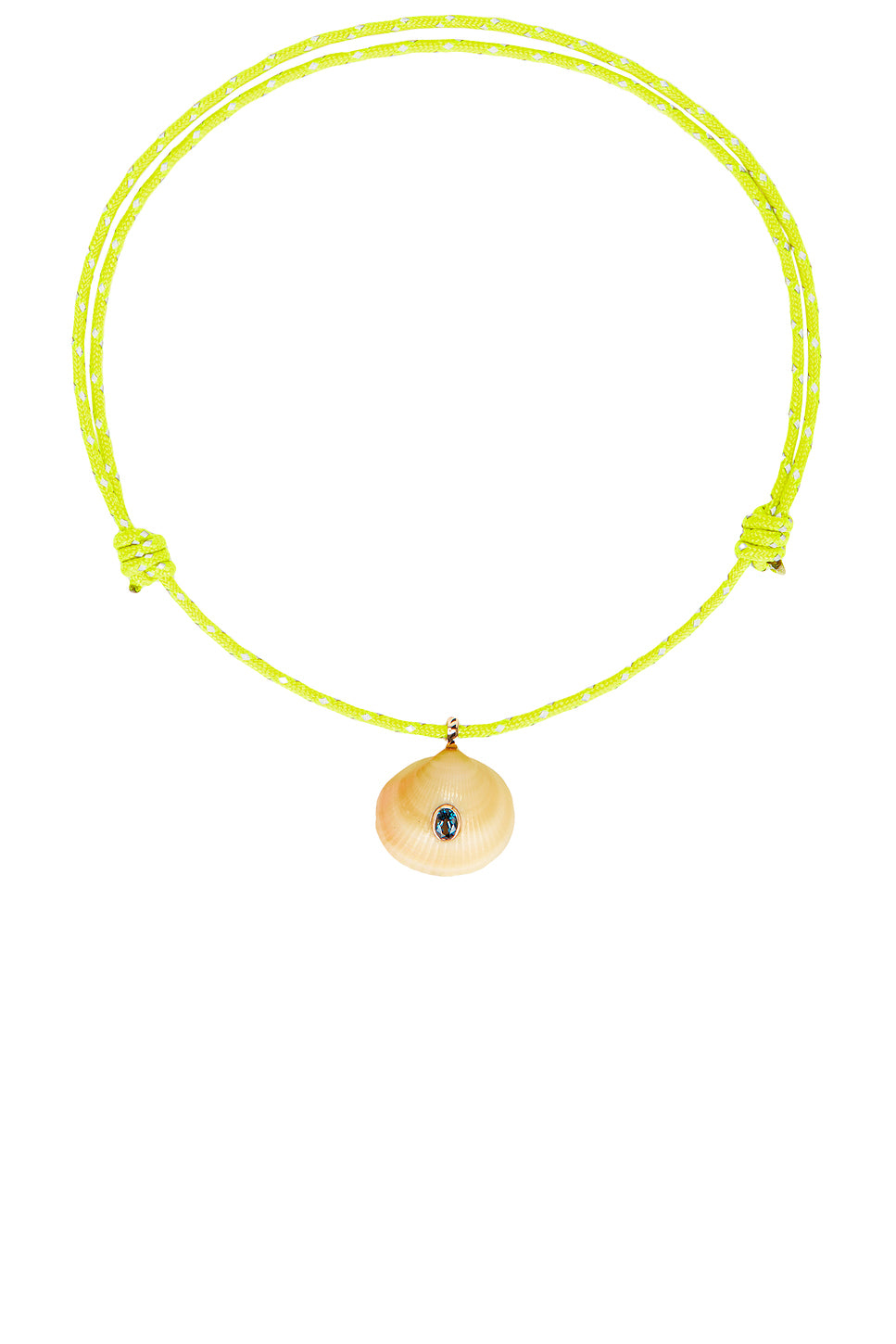 DEZSO BY SARA BELTRÁN Anandara Oval Kyanite Charm Surf Cord Necklace