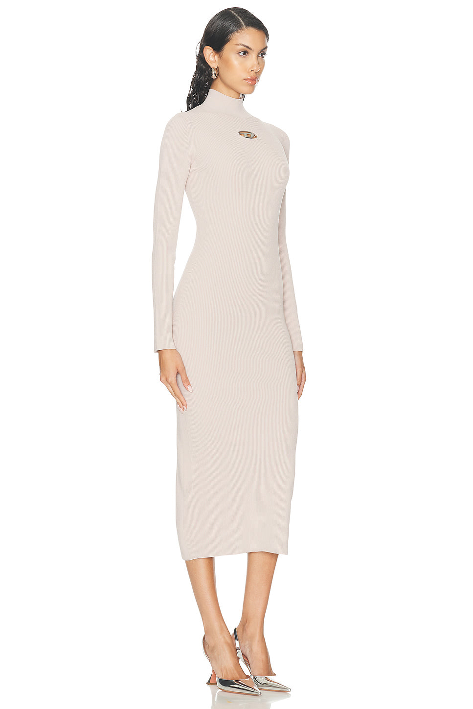 Mock Neck Midi Dress