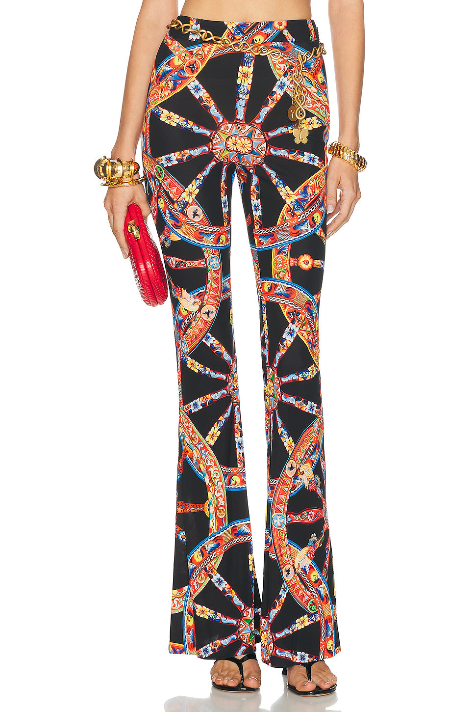 Organzino Pes Caretto Print Flare Pant