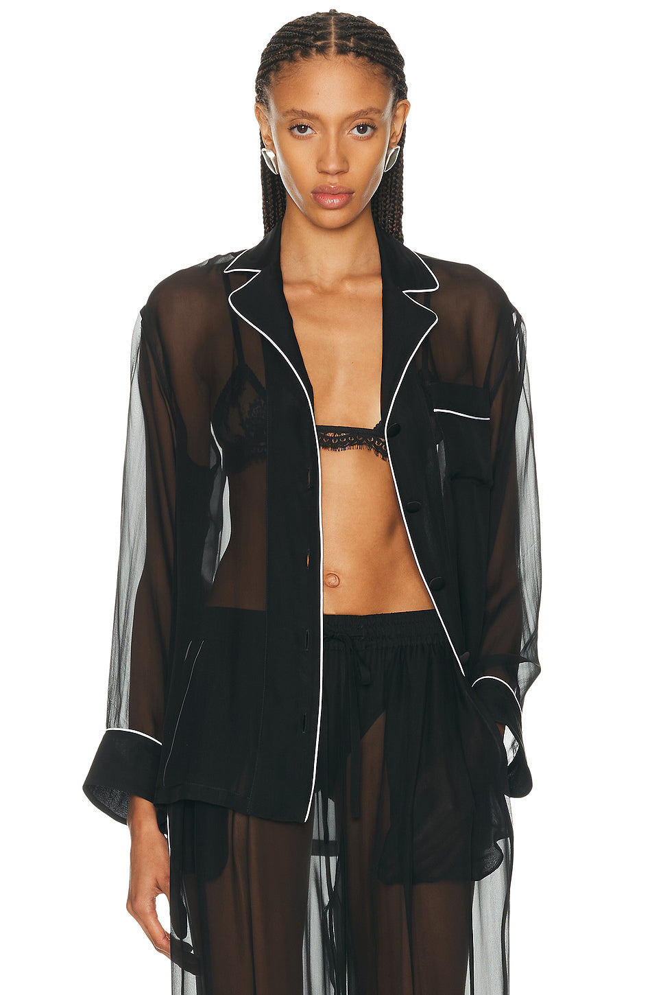 Sheer Button Up Top