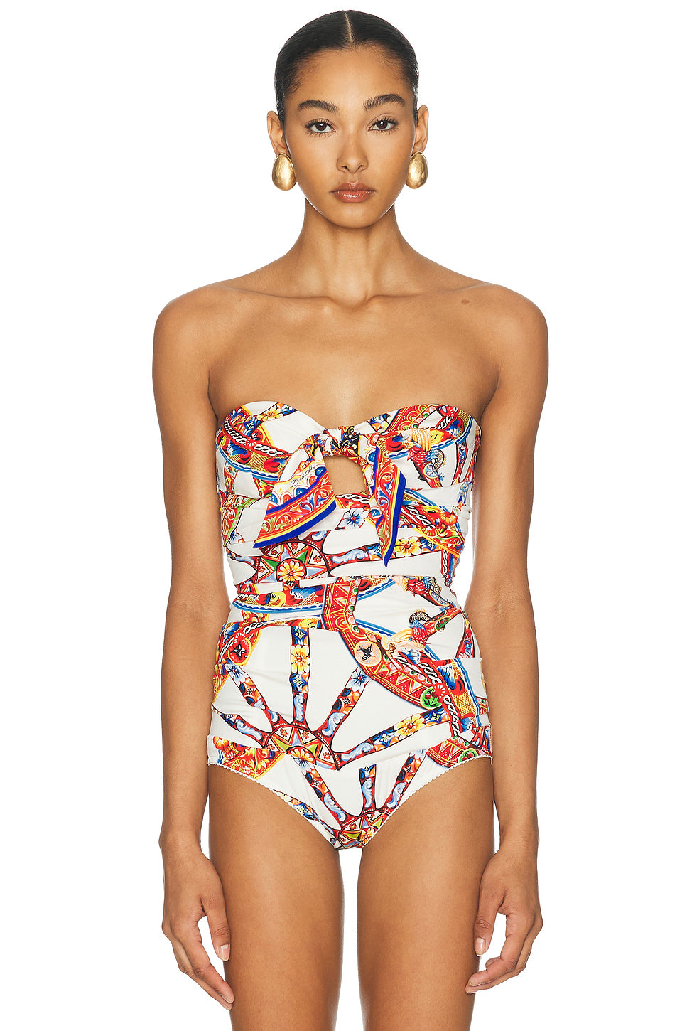 Charmeuse Stretch Carretto Print Bodysuit