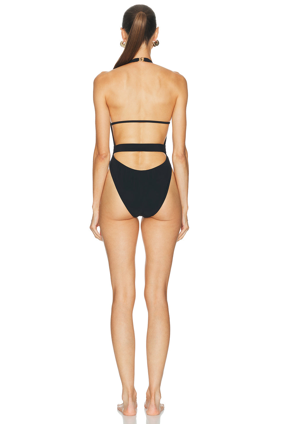 Plunge Neck One Piece Swimsuit