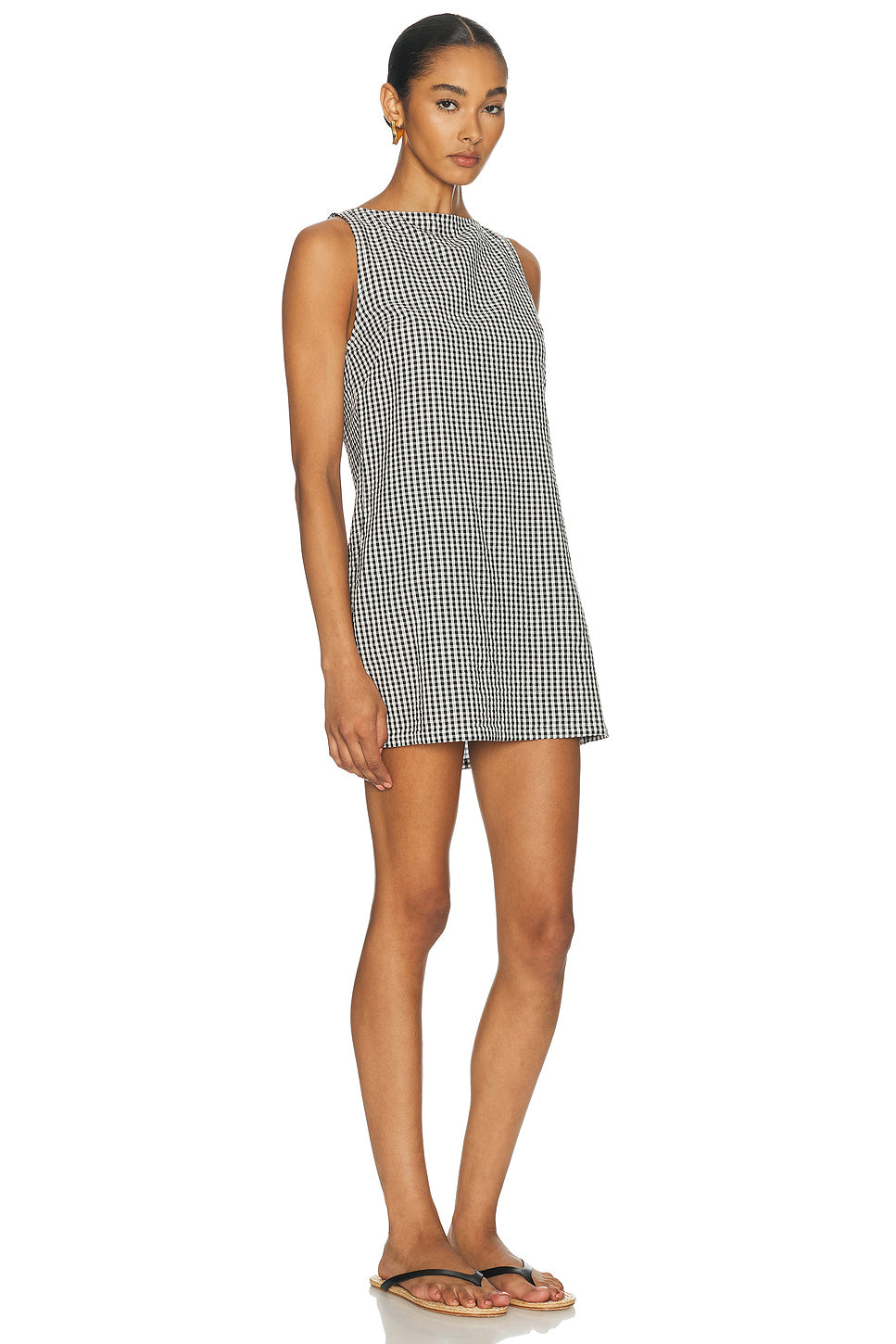The Cotton Gingham Boatneck Dress