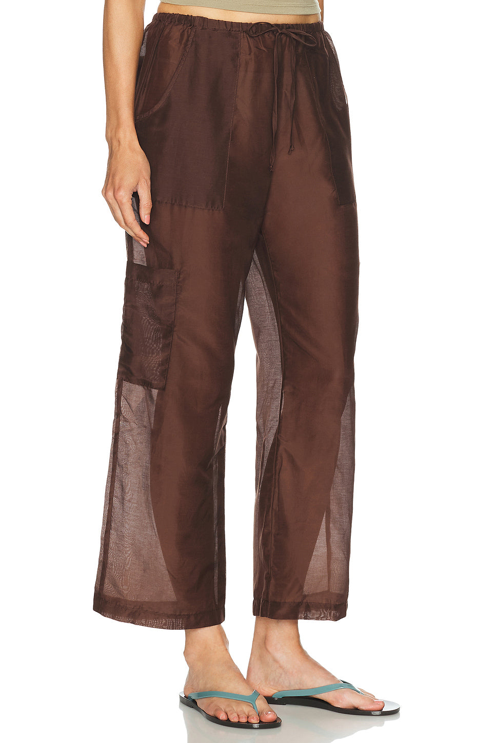The Silk Cotton Sheer Cargo Pant