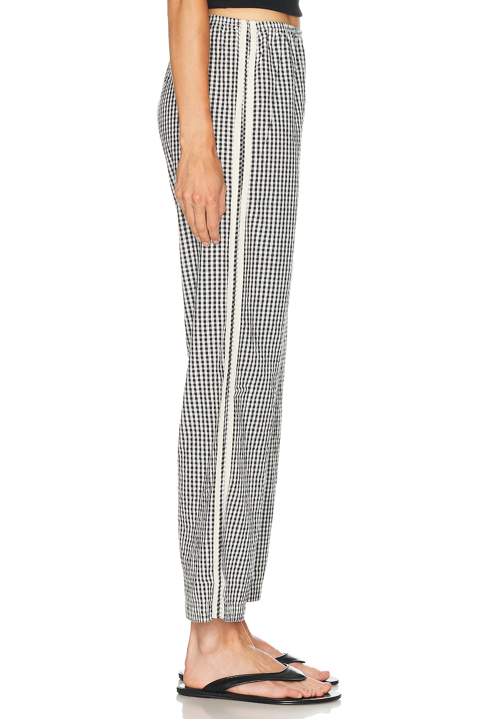 The Cotton Gingham Stripe Crop Pant