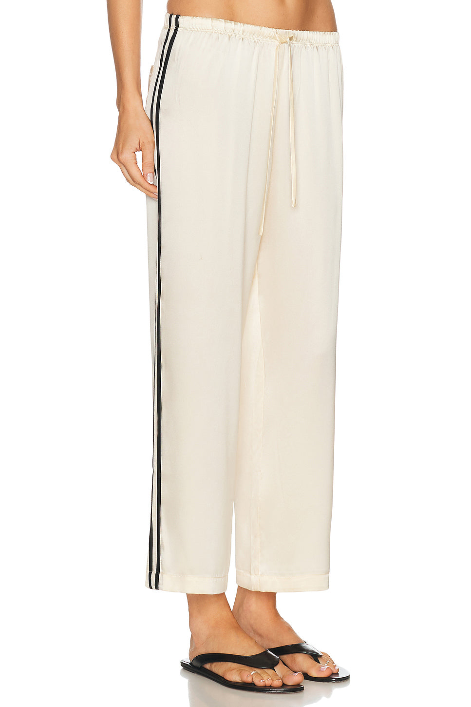 The Silk Stripe Crop Pant